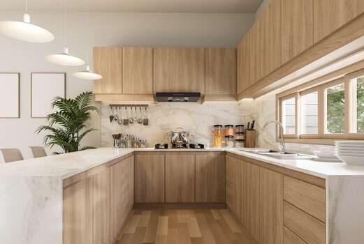 Spacious U-Shaped Kitchen
